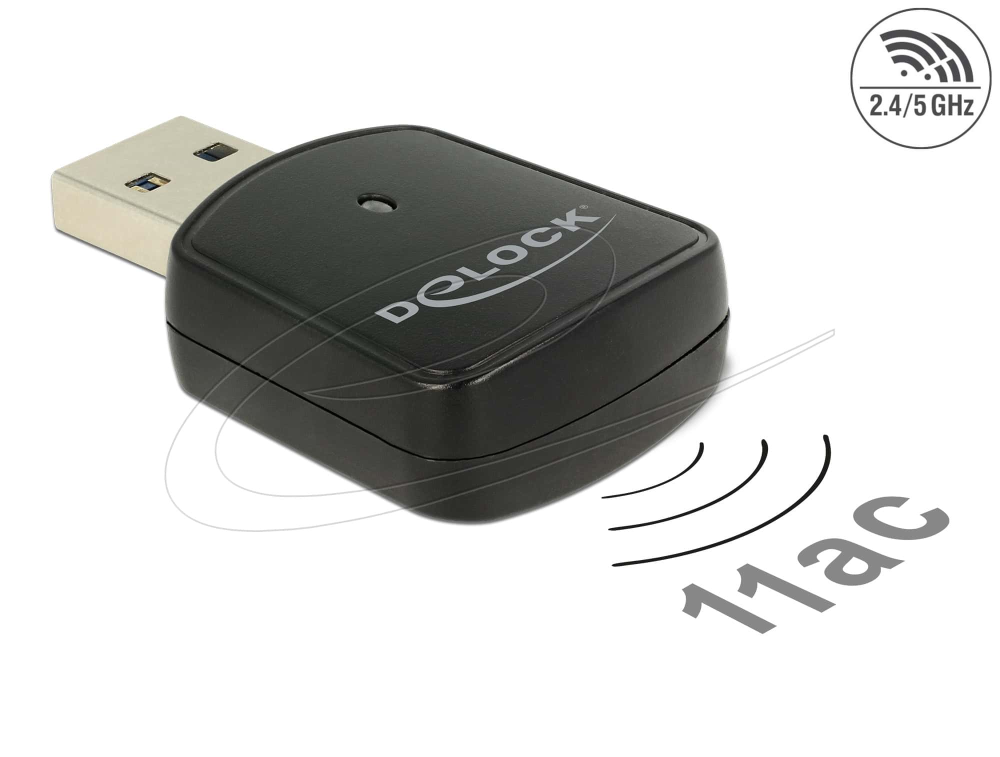 Delock Wireless LAN USB Mini Stick - Síový adaptér - USB 3.0 - 802.11ac - èerná (12502) thumbnail