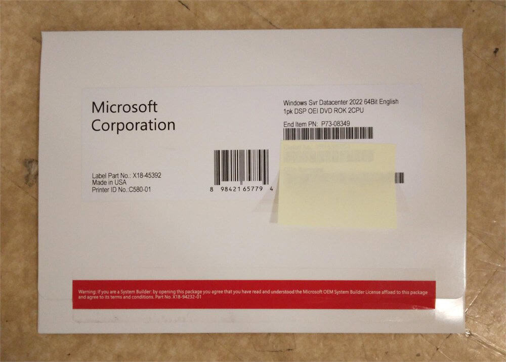 Microsoft Windows Server 2022 Standard - Licence - 24 jader - OEM - DVD - 64 bitù - maïar? (P73-08349) thumbnail