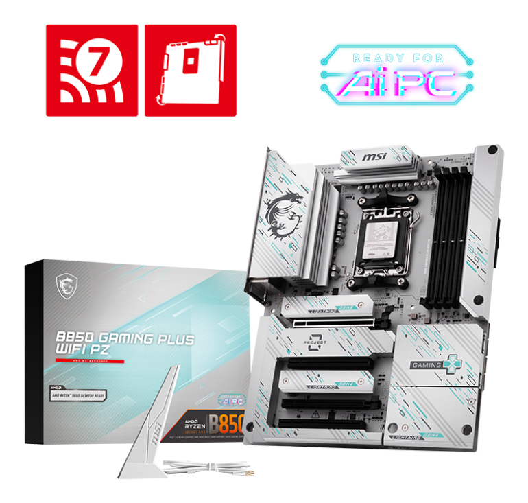MSI B850 GAMING PLUS WIFI PZ moederbord AMD B850 Socket AM5 ATX (B850 GAMING PLUS WIFI PZ) thumbnail