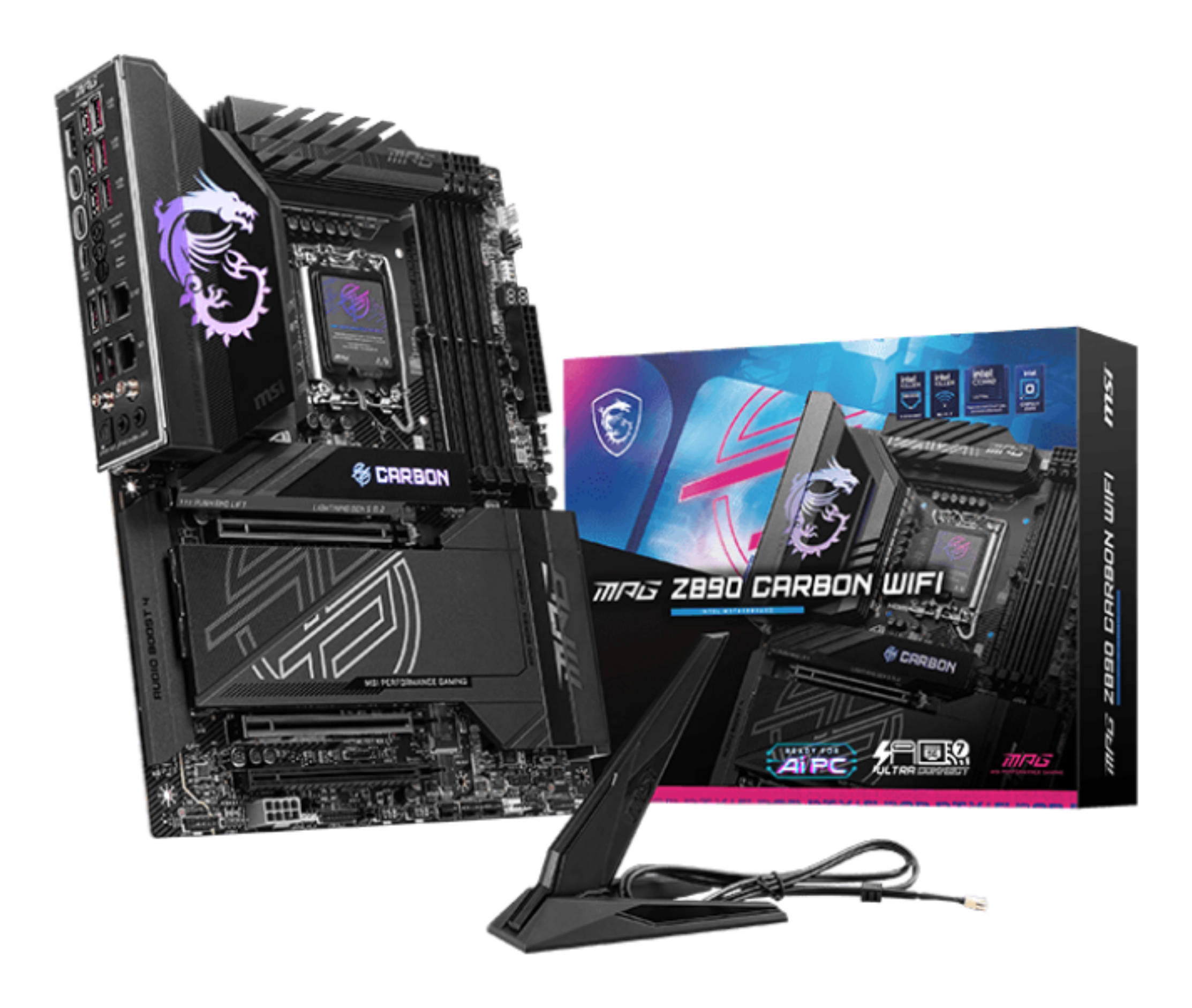 MSI MPG Z890 CARBON WIFI moederbord Intel Z890 LGA 1851 (Socket V1) ATX (MPG Z890 CARBON WIFI) thumbnail