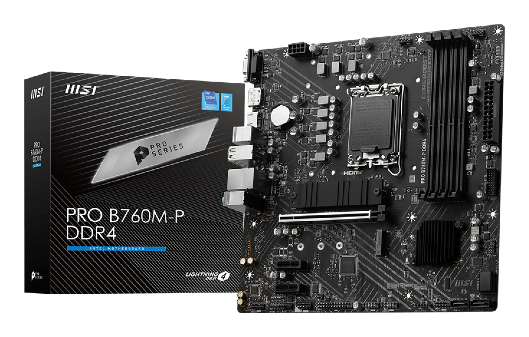 MSI PRO B760M-P DDR4 moederbord Intel B760 LGA 1700 micro ATX (PRO B760M-P DDR4) thumbnail
