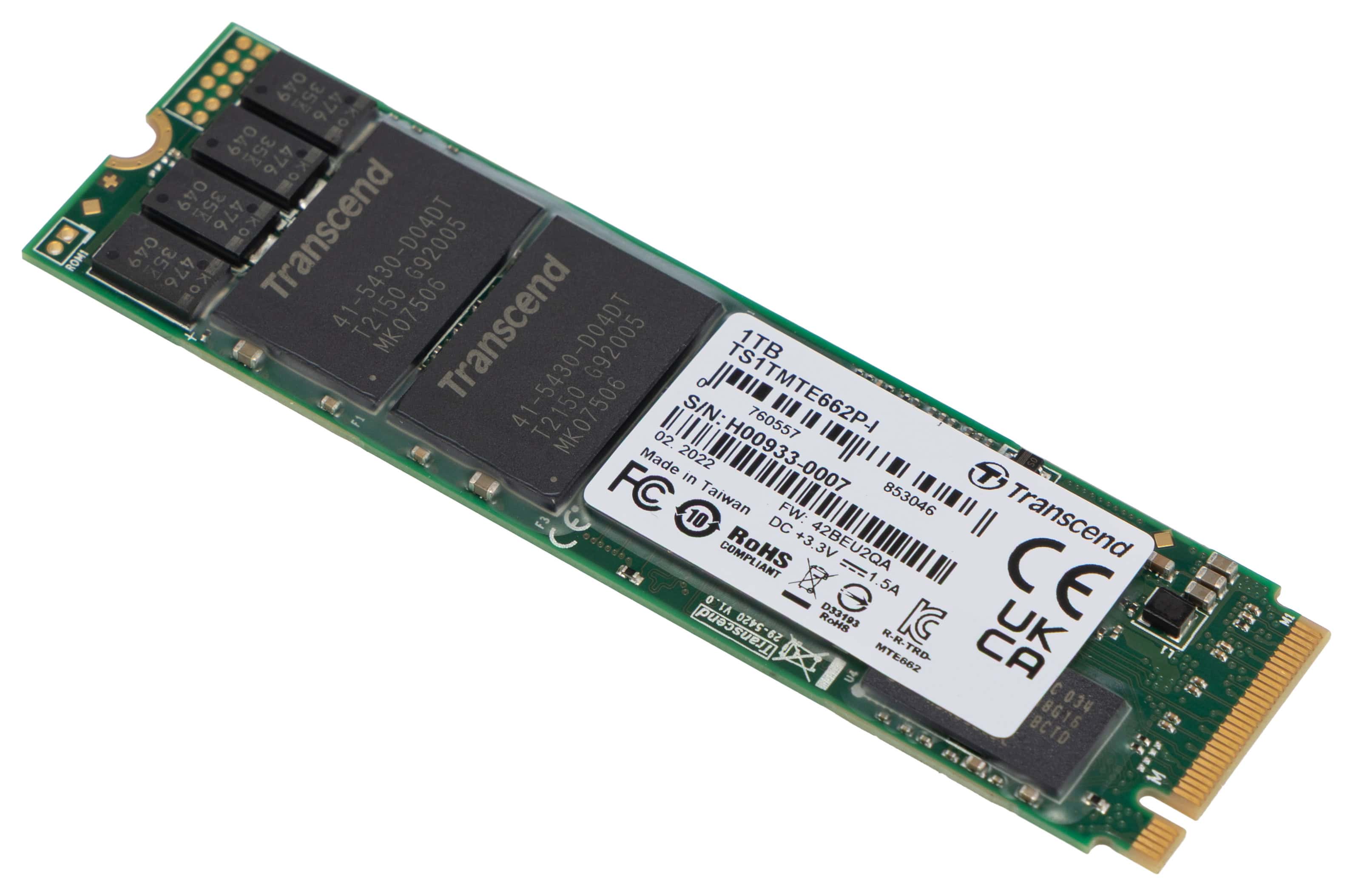 Transcend MTE662T2 - SSD - ?ifrovaný - 1 TB - interní - M.2 2280 (dvoustranný) - PCIe 3.0 (TS1TMTE662T2) thumbnail