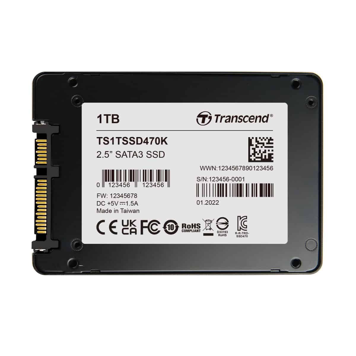 Transcend SSD470K - SSD - 1 TB - interní - 2.5 - SATA 6Gb/s (TS1TSSD470K) thumbnail