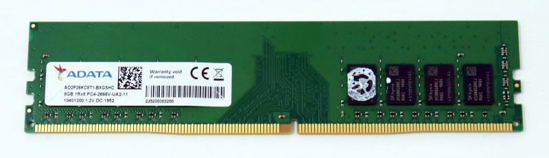 ADATA 8GB (1*8GB) 1RX8 PC4-21300V-U DDR4-2666MHZ UDIMM (AO2P26KC8T1-BXGS) thumbnail