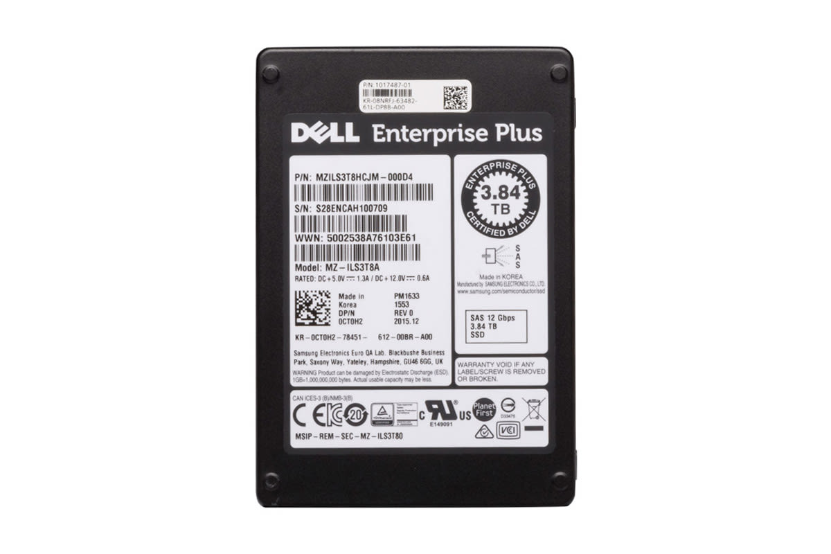 Dell 3.84TB SSD 2.5 SAS 12G RI (CT0H2-COMPELLENT-RFB) thumbnail