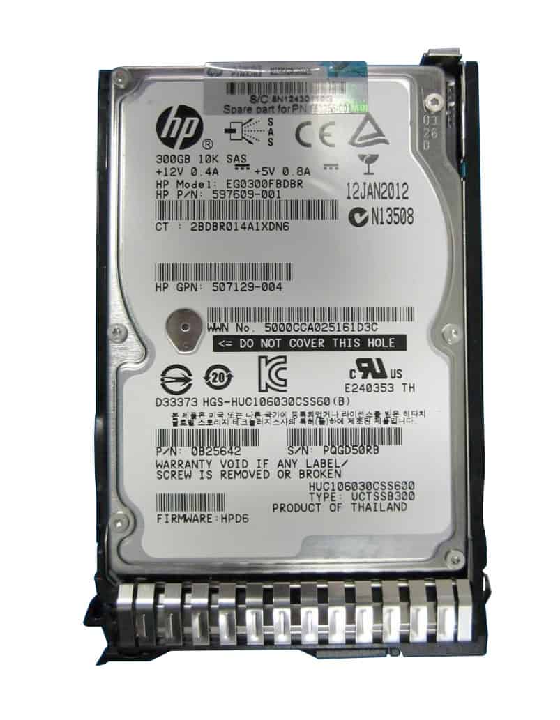 HP 300GB 6G SAS 10K RPM 2.5-inch (653955-001B) thumbnail