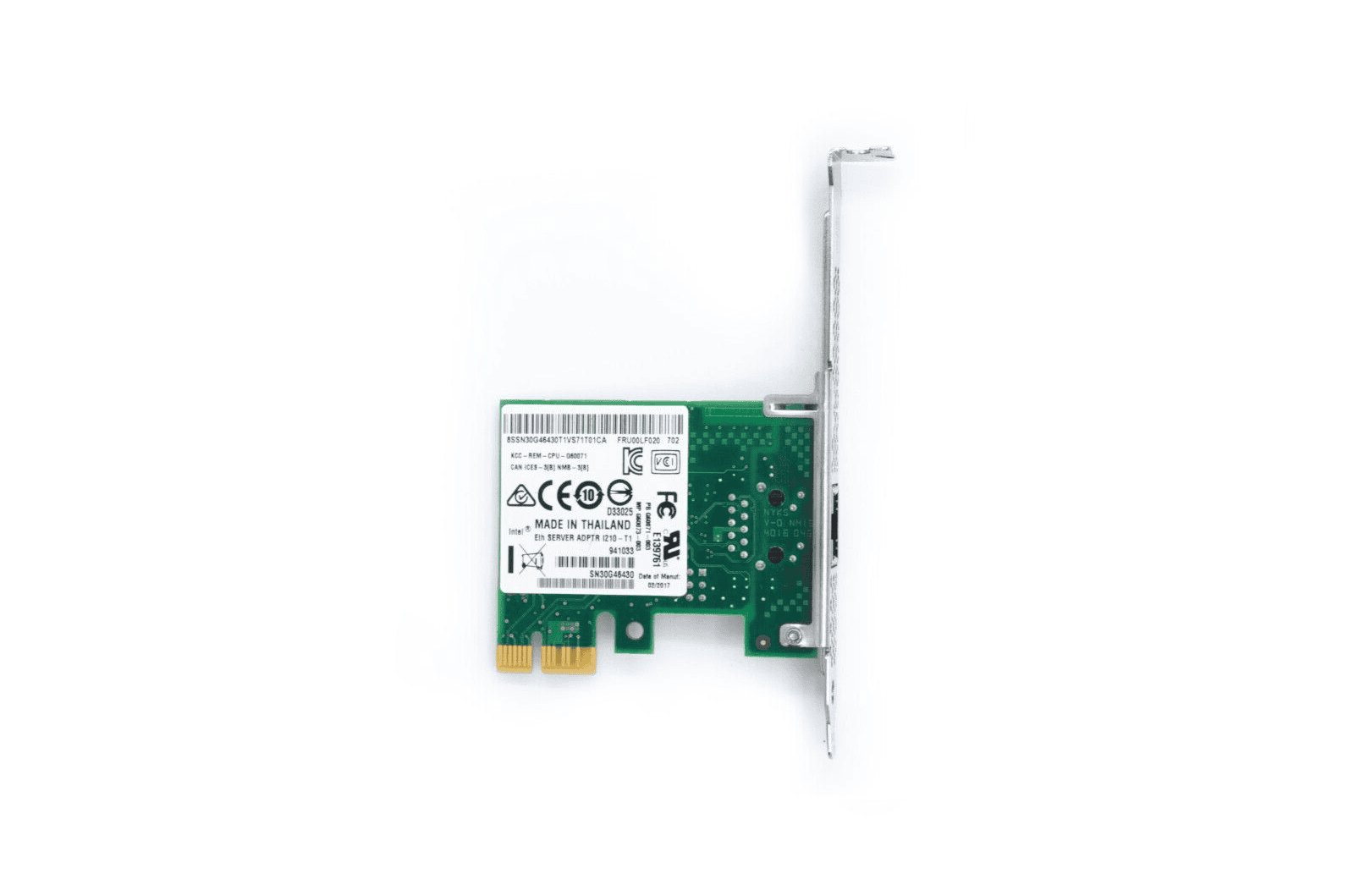 Lenovo 00LF020 Intel i210-T1 Ethernet PCI-E x1 RJ45 1Gb 1-port NIC Adapter (00LF020) thumbnail