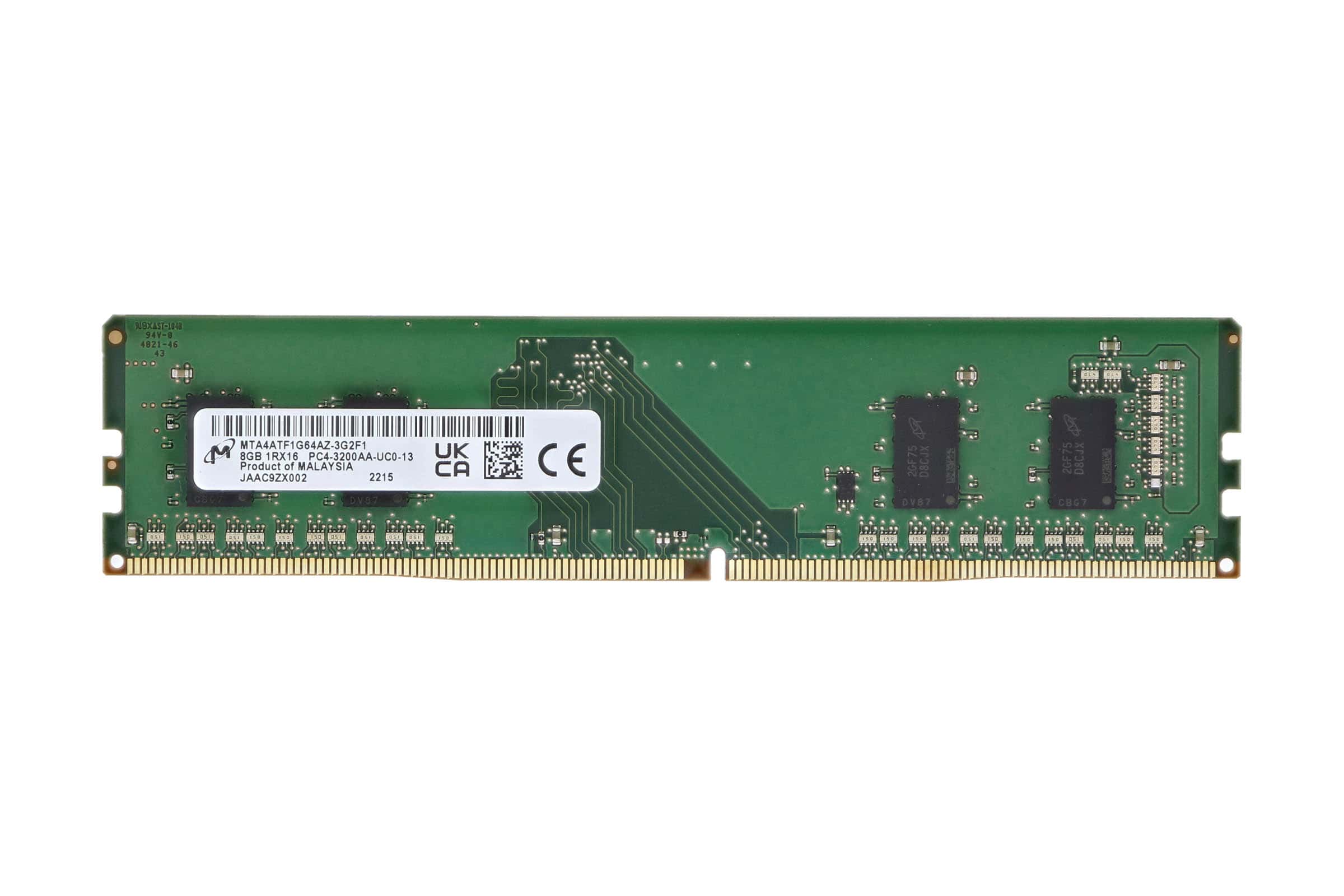 MICRON 8GB (1*8GB) 1RX16 PC4 25600AA-U DDR4 3200MHZ UDIMM (MTA4ATF1G64AZ-3G2) thumbnail