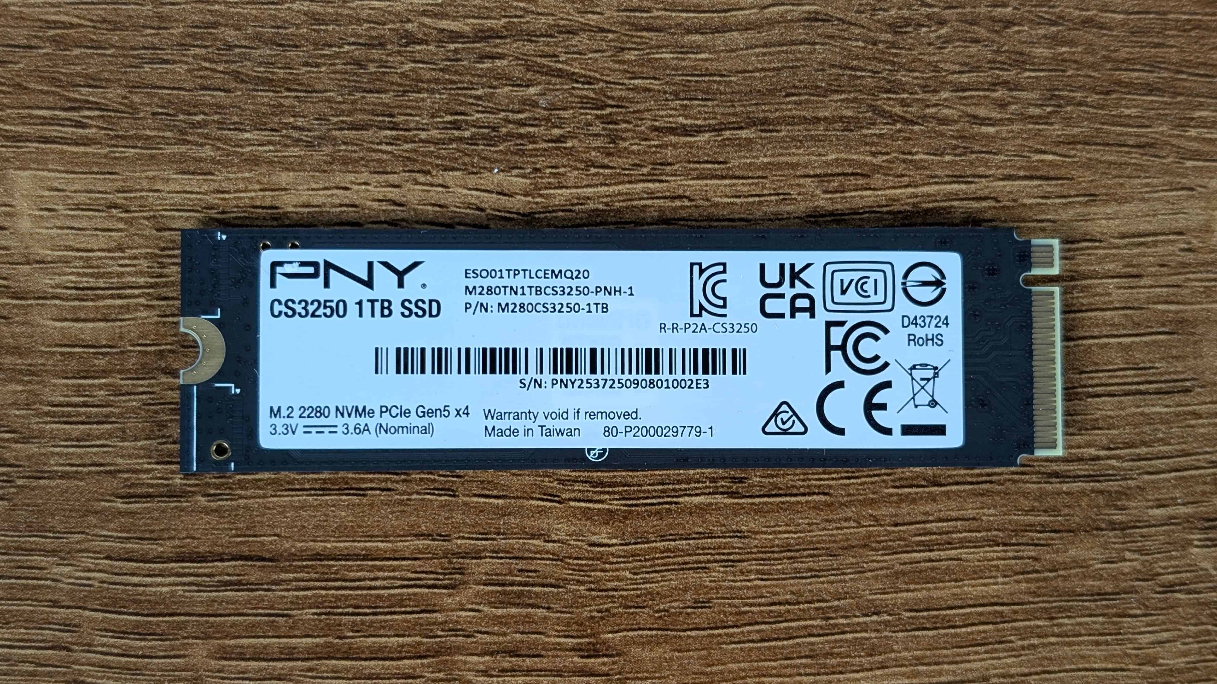 PNY SSD    1TB PNY      M.2  PCI-E   NVMe Gen5 CS3250 retail (M280CS3250-1TB-TB) thumbnail