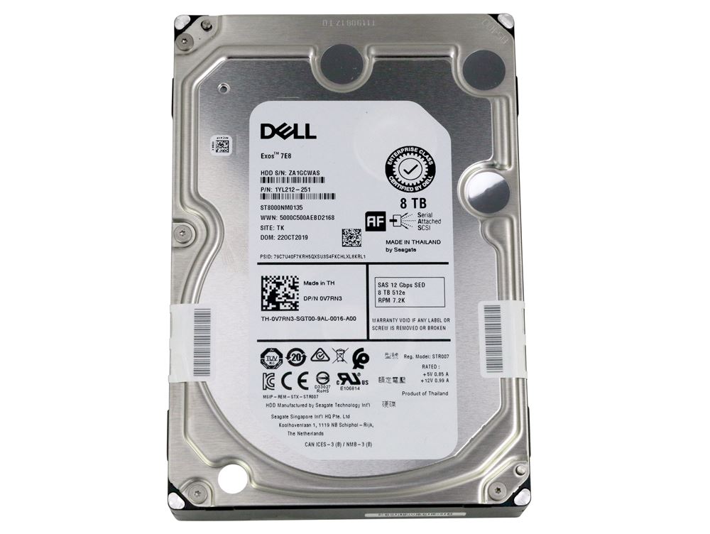 Dell 8TB 7.2K 3.5 SAS 12G SED ST8000NM0135 (PDFHC) thumbnail
