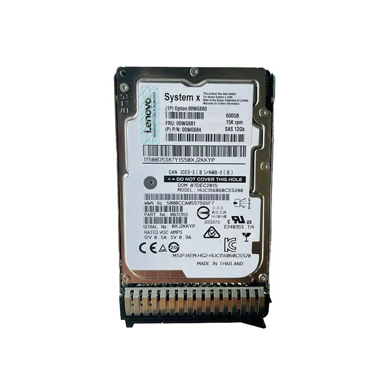 Lenovo 5-Zoll-Hot-Swap, SAS, 600 GB, 15.000 U/min, 12 Gb/s (00WG681) thumbnail