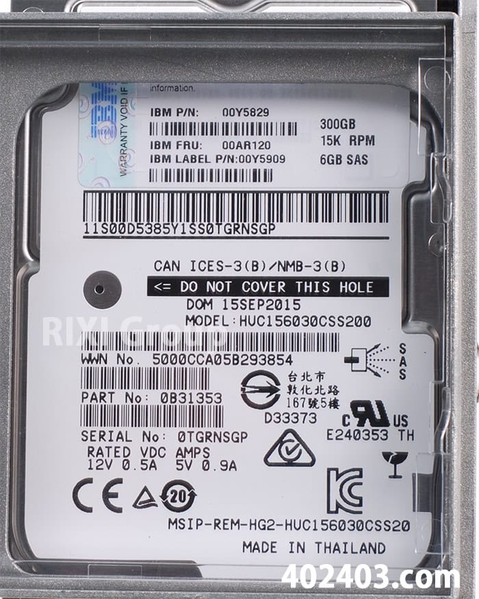Lenovo 300GB 15K HDD (00Y5829) thumbnail