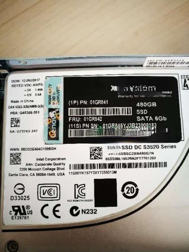 Lenovo PM863a 480GB Enterprise Entry SATA G3HS 2.5 SSD (01GR841) thumbnail