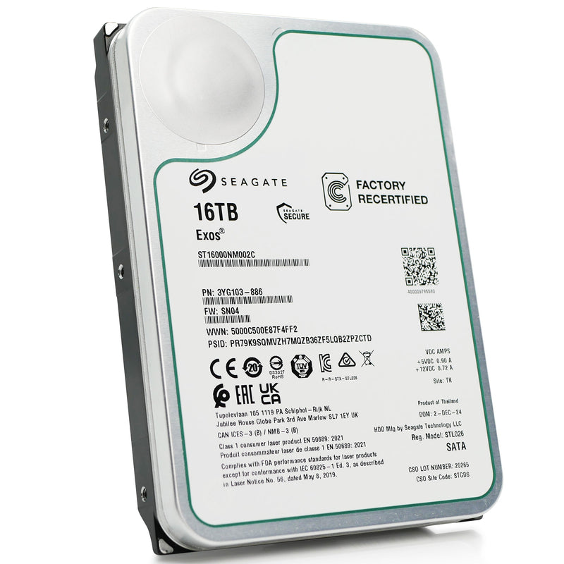 Seagate 16TB Seagate Exos Recertified ST16000NM002C-FR (ST16000NM002C-FR) thumbnail
