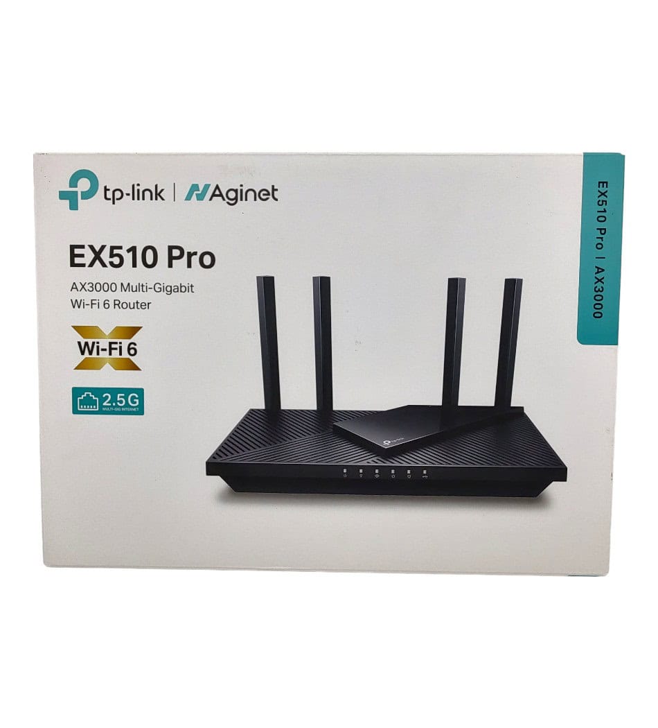 TP-Link Aginet EX510 Pro V1 - Wireless Router 4-Port Switch - 1GbE - 2.5GbE - Wi-Fi 6 - Dual Band (EX510PRO) thumbnail