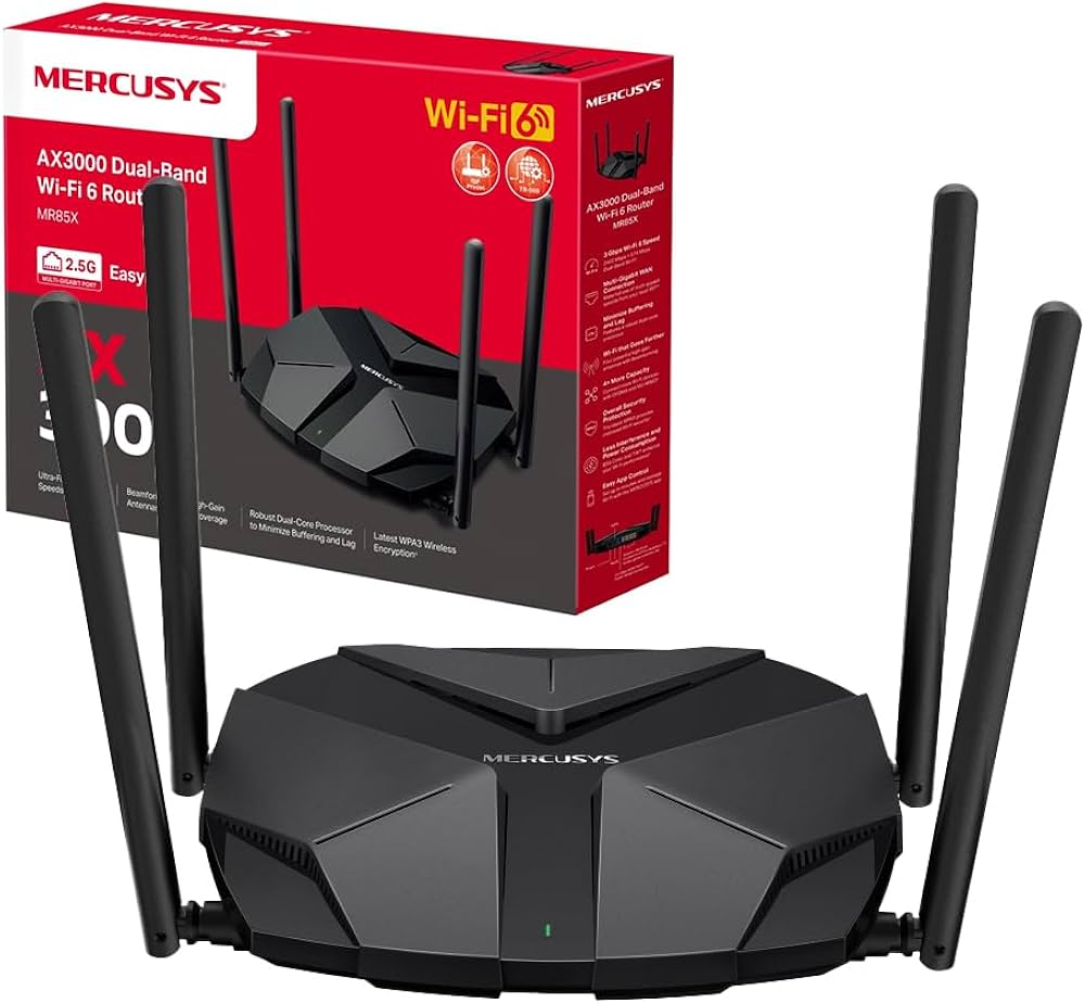 TP-LINK Mercusys MR85X AX3000 Dual-Band Wi-Fi 6 Router (MR85X) (MR85X) thumbnail