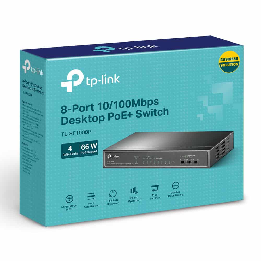 TP-LINK JetStream TL-SF1008P V4.0 Switch unmanaged 4 x 10100 + 4 x 10100 (PoE) Desktop PoE (57 W) (T (TL-SF1008P V5) thumbnail