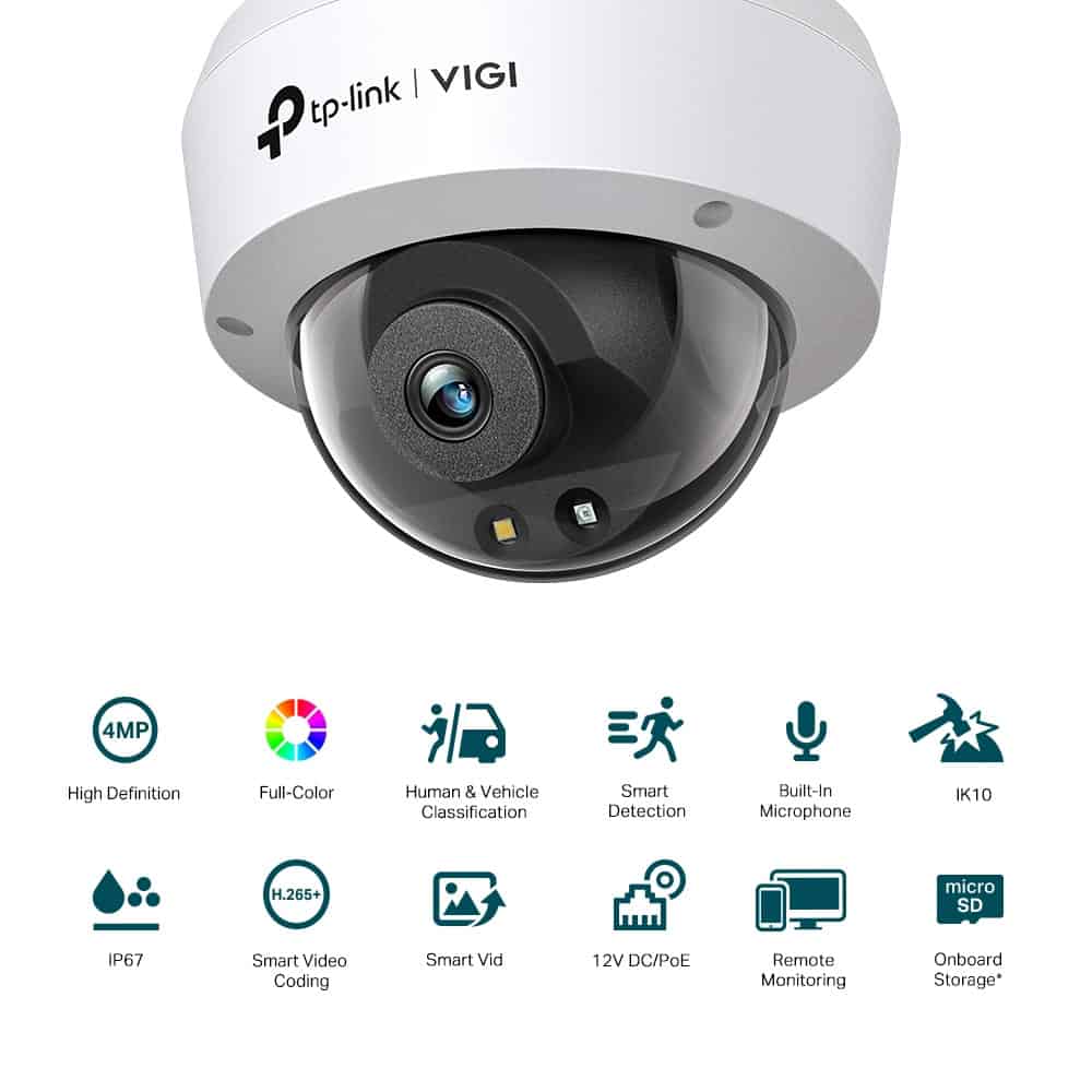 TP-LINK VIGI C240 V1 - Network surveillance camera - pan/tilt - turret - colour (day & night) (VIGIC240(2.8MM)) thumbnail