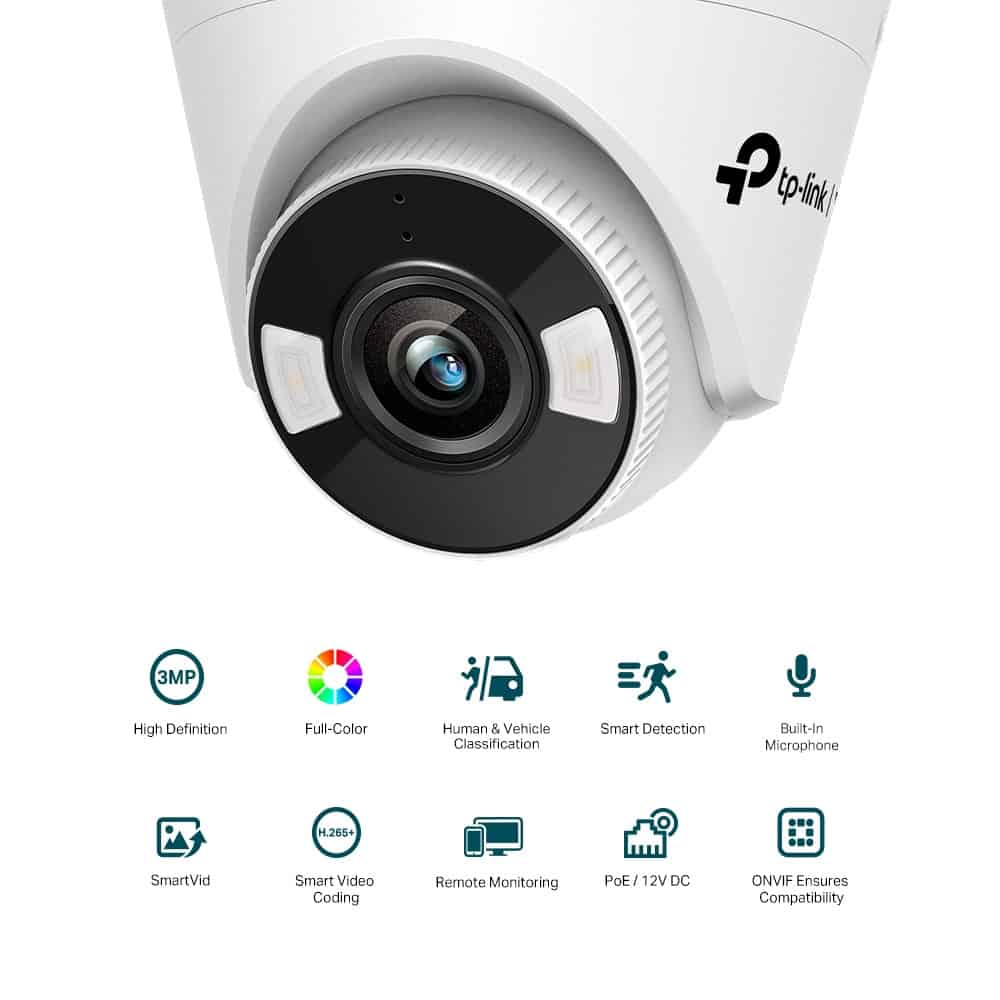 TP-Link VIGI C430, IP Security Camera, Indoor amp Outdoor, Wired, CE/BSMI/VCCI/ONVIF, Ceiling, Black, White (VIGIC430(4MM)) thumbnail