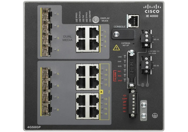 Cisco IE 4000 4xSFP 100M w/8xPoE 4x1G (IE-4000-4S8P4G-E) thumbnail