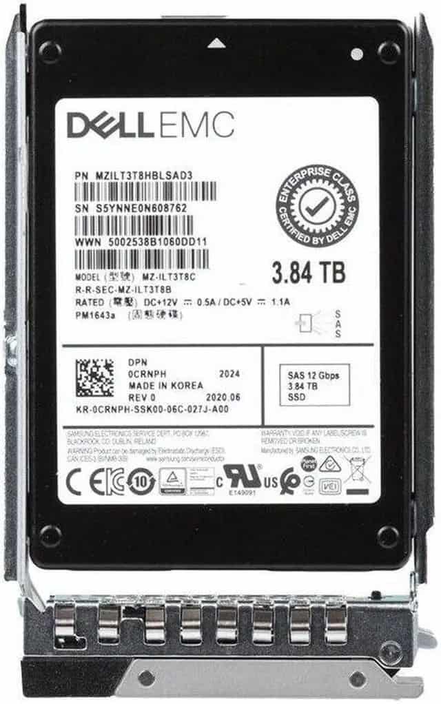 Dell 3.84TB SSD 2.5 SAS 12G RI (0CRNPH-RFB) thumbnail