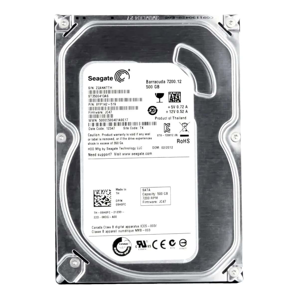 Dell 500GB 7.2K 6G 3.5INCH SATA HDD (9H0FC-RFB) thumbnail