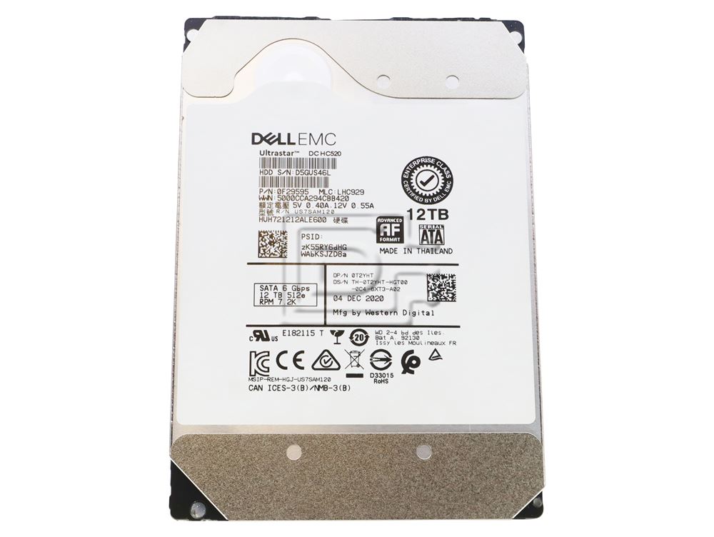 Dell EMC 12TB 7.2K 6G 3.5INCH SATA (MG07ACA12TEY-RFB) thumbnail