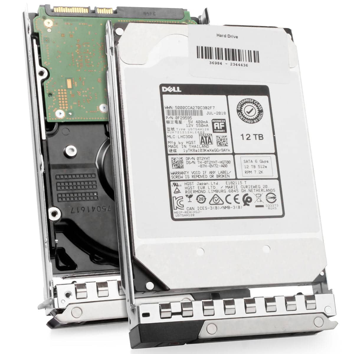 Dell 12TB 7.2K 6G 3.5INCH SATA HDD (T2YHT-RFB) thumbnail