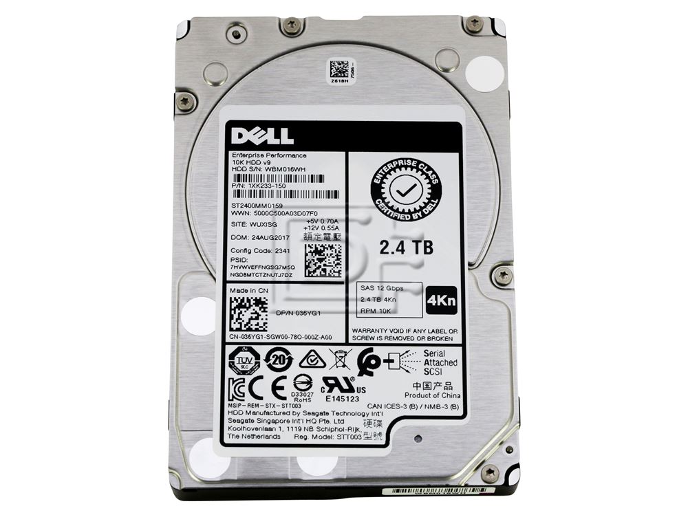Dell 2.4TB 10K SFF SAS 12G HDD SED (XWF6X-COMPELLENT-RFB) thumbnail