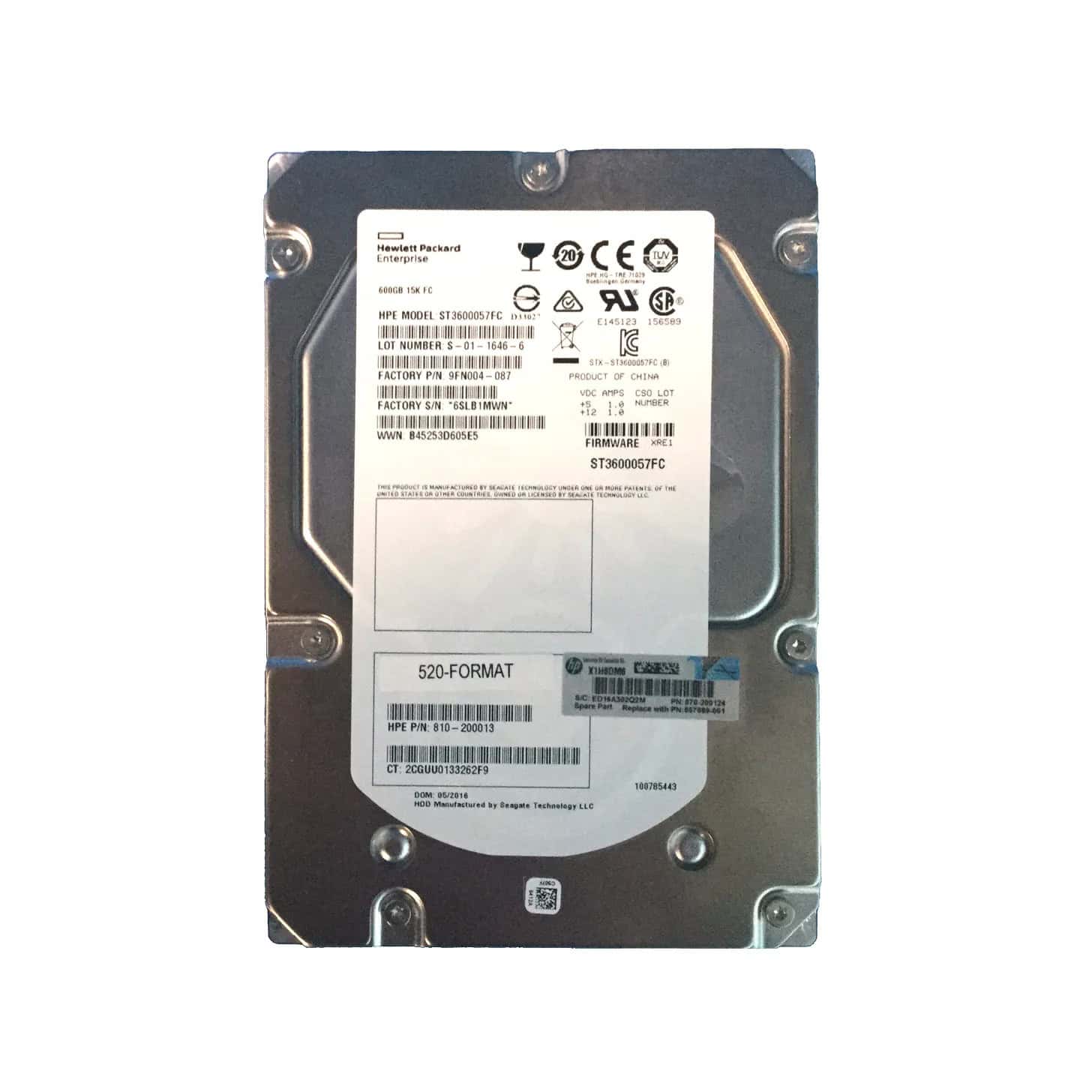 HP 600Gb 15K RPM FC (657889-001-RFB) thumbnail
