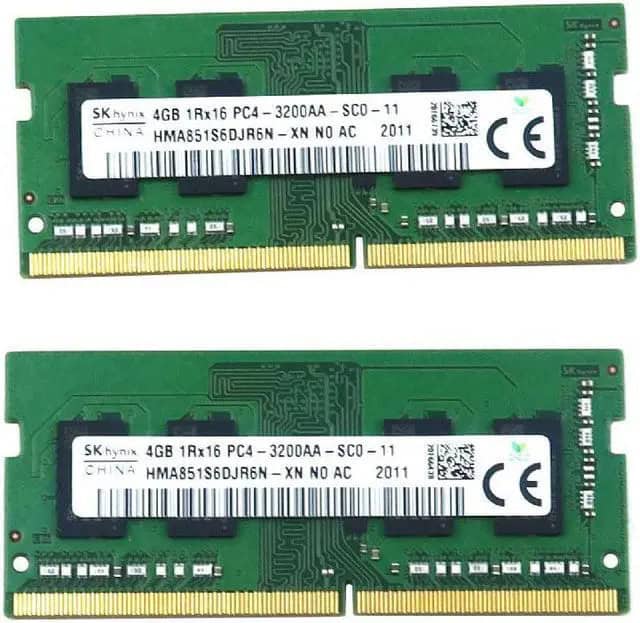 Hynix HMA851S6DJR6N-XN 4GB Memory Module - DDR4 SDRAM - 3200 MHz - Non-ECC - 260 Pin SODIMM - CL22 - PC4-25600 (HMA851S6DJR6N-XN) thumbnail