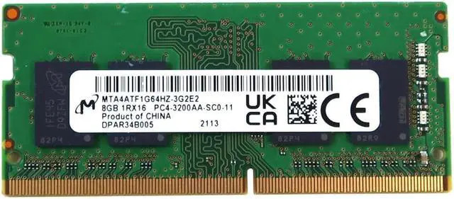 Micron MTA4ATF1G64HZ-3G2E2 8 GB Memory Module - DDR4 - 3200 MHz - 260-Pin - SODIMM - 1.2 Volts (MTA4ATF1G64HZ-3G2E2) thumbnail