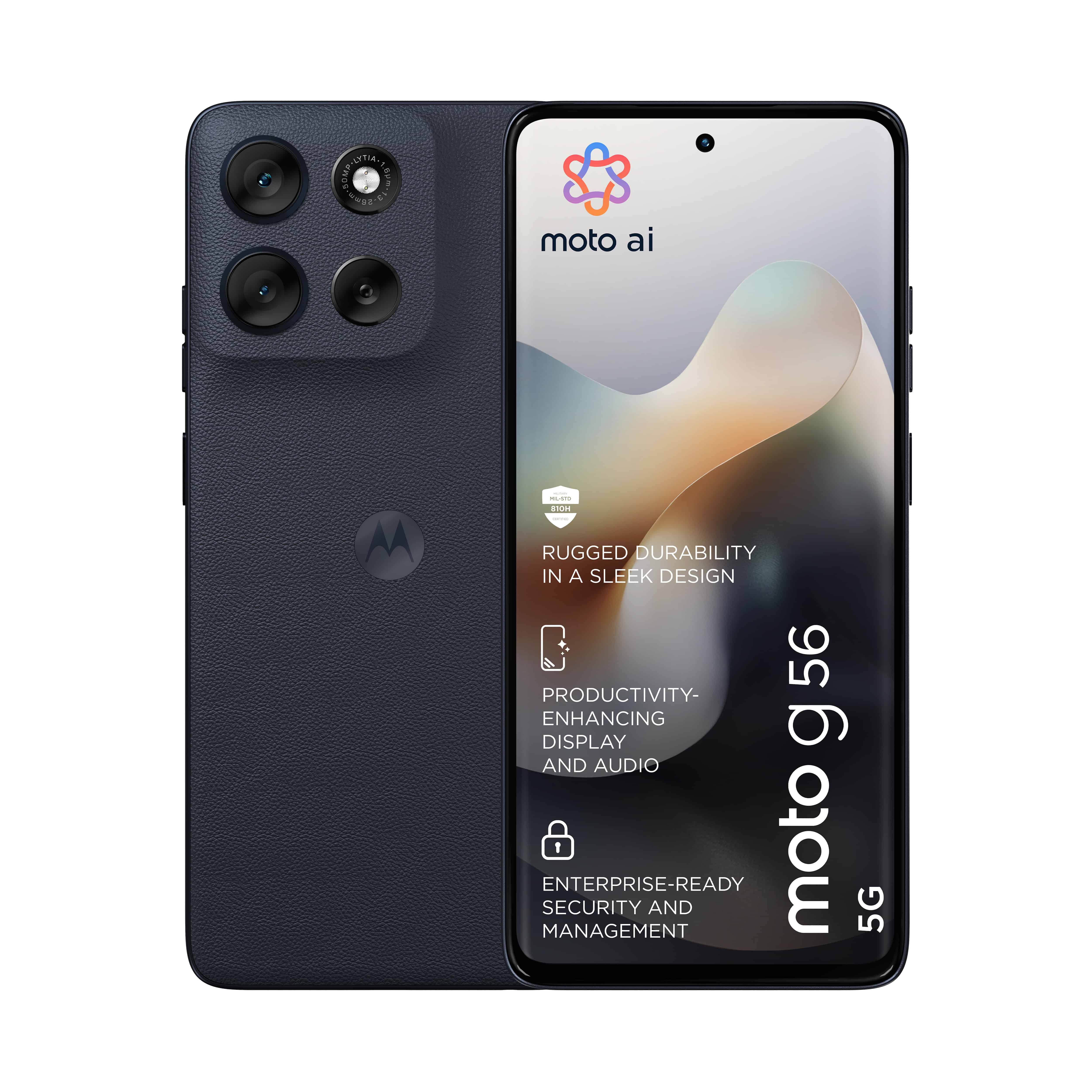 Motorola moto g56 5G 17,1 cm (6.72") Hybride Dual SIM Android 15 USB Type-C 8 GB 256 GB 5200 mAh Zwart (PB7Y0069SE) thumbnail