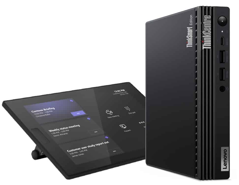 Lenovo ThinkSmart Tiny Kit Intel® Core™ i3 i3-13100T 16 GB DDR4-SDRAM 256 GB SSD Windows 11 IoT Enterprise Mini PC Zwart (12XH0008GE) thumbnail