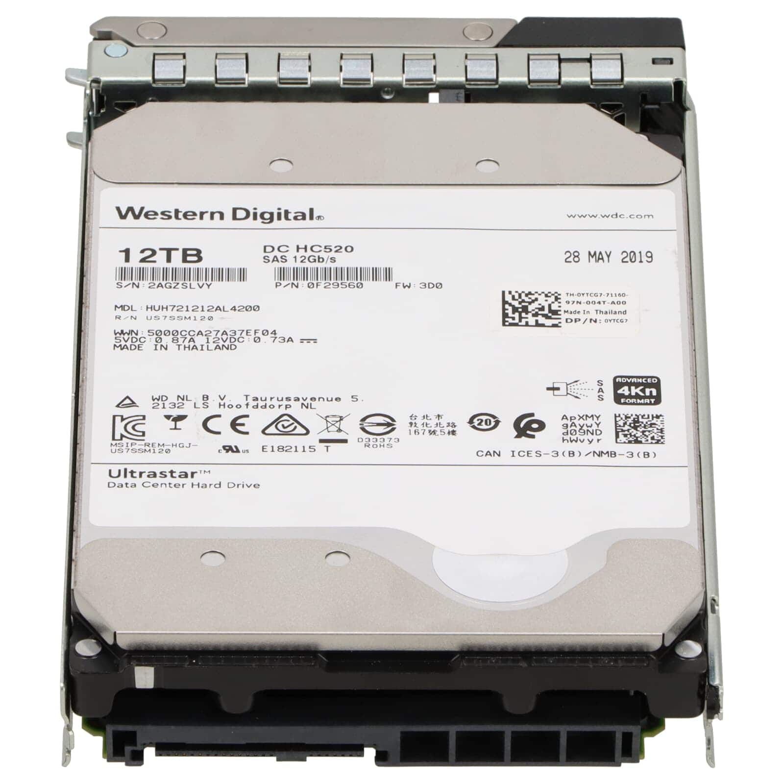 Dell 12TB 7.2K LFF SAS 12G HDD 4Kn YTCG7 (YTCG7) thumbnail