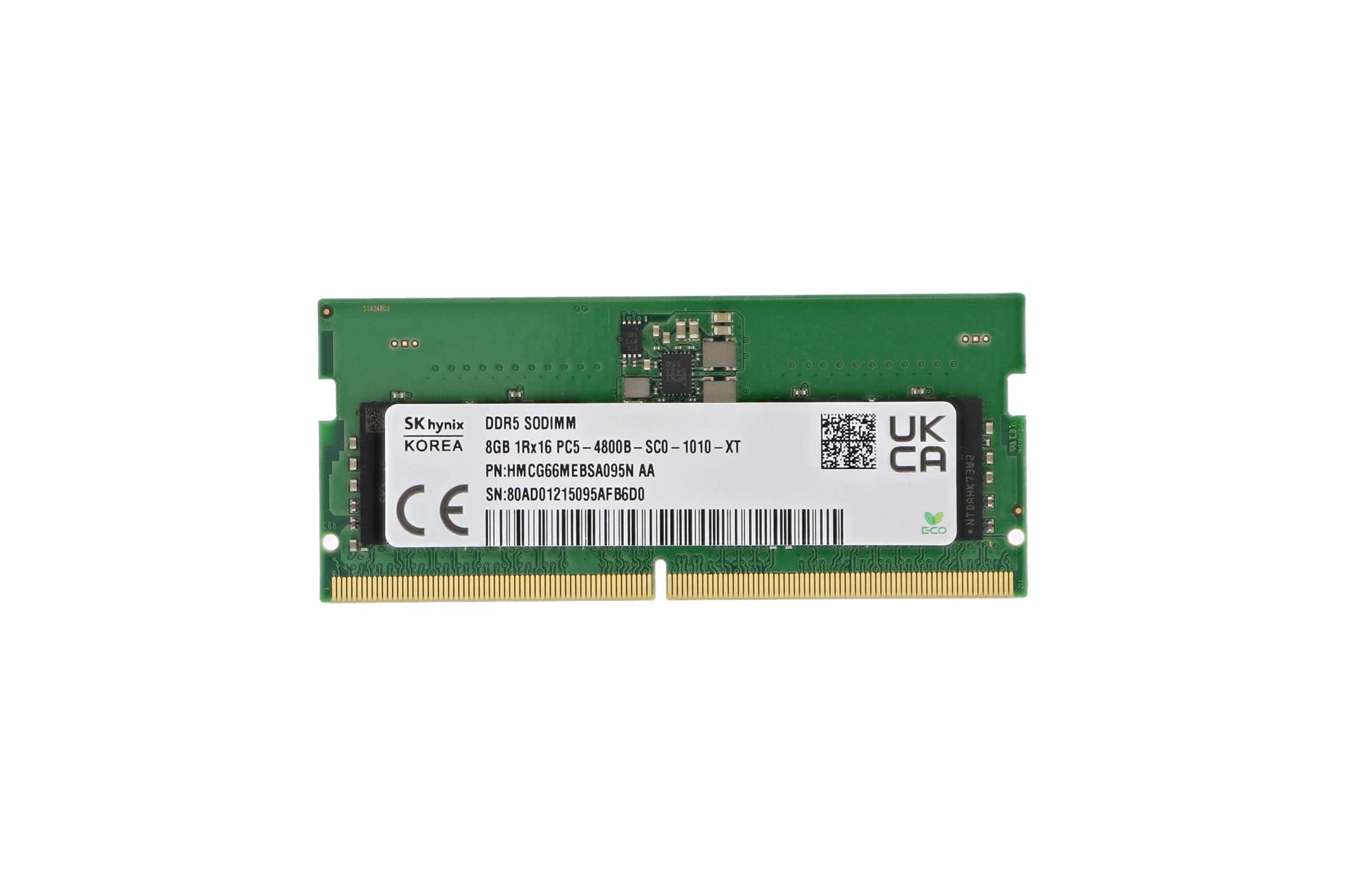 Hynix HMCG66AGBSA095N Memory Module - 8 GB - 1Rx16 - DDR5 - 2800 MHz - 262-pin - 1.1 Volts - SODIMM (HMCG66AGBSA095N) thumbnail