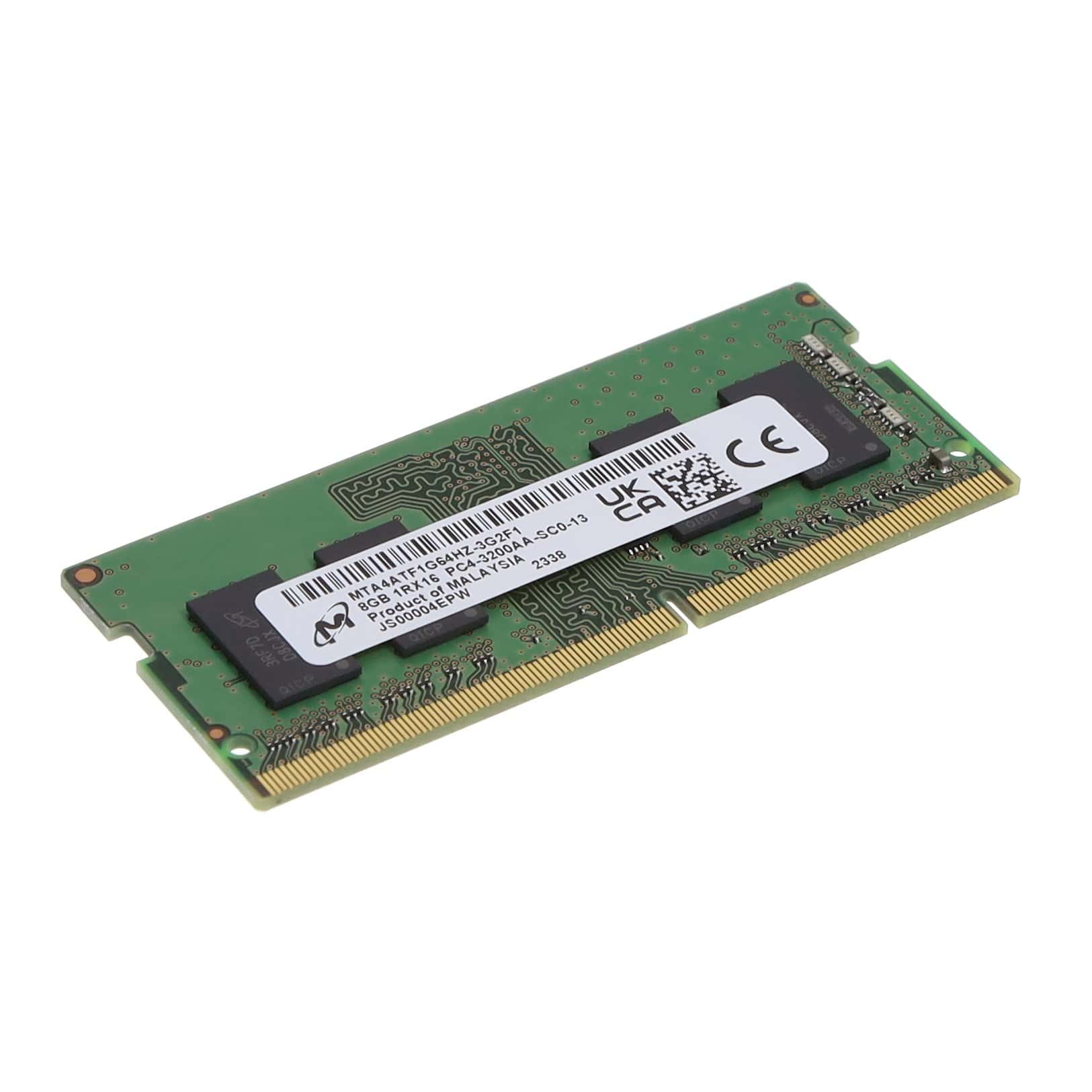 Micron MTA4ATF1G64HZ-3G2F1 8GB Memory Module - SO-DIMM - DDR4 SDRAM - 3200MHz - CL22 - 1RX8 - 260-Pin (MTA4ATF1G64HZ-3G2F1) thumbnail