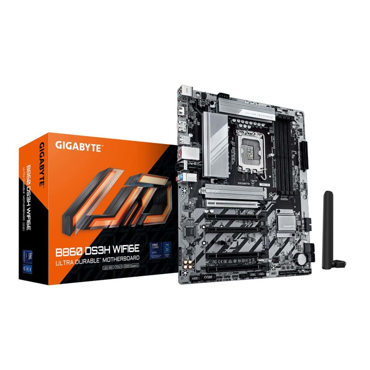 Gigabyte B860 DS3H WiFi6E Motherboard (Intel LGA 1851) (9MB86D3H6-00-G10) thumbnail