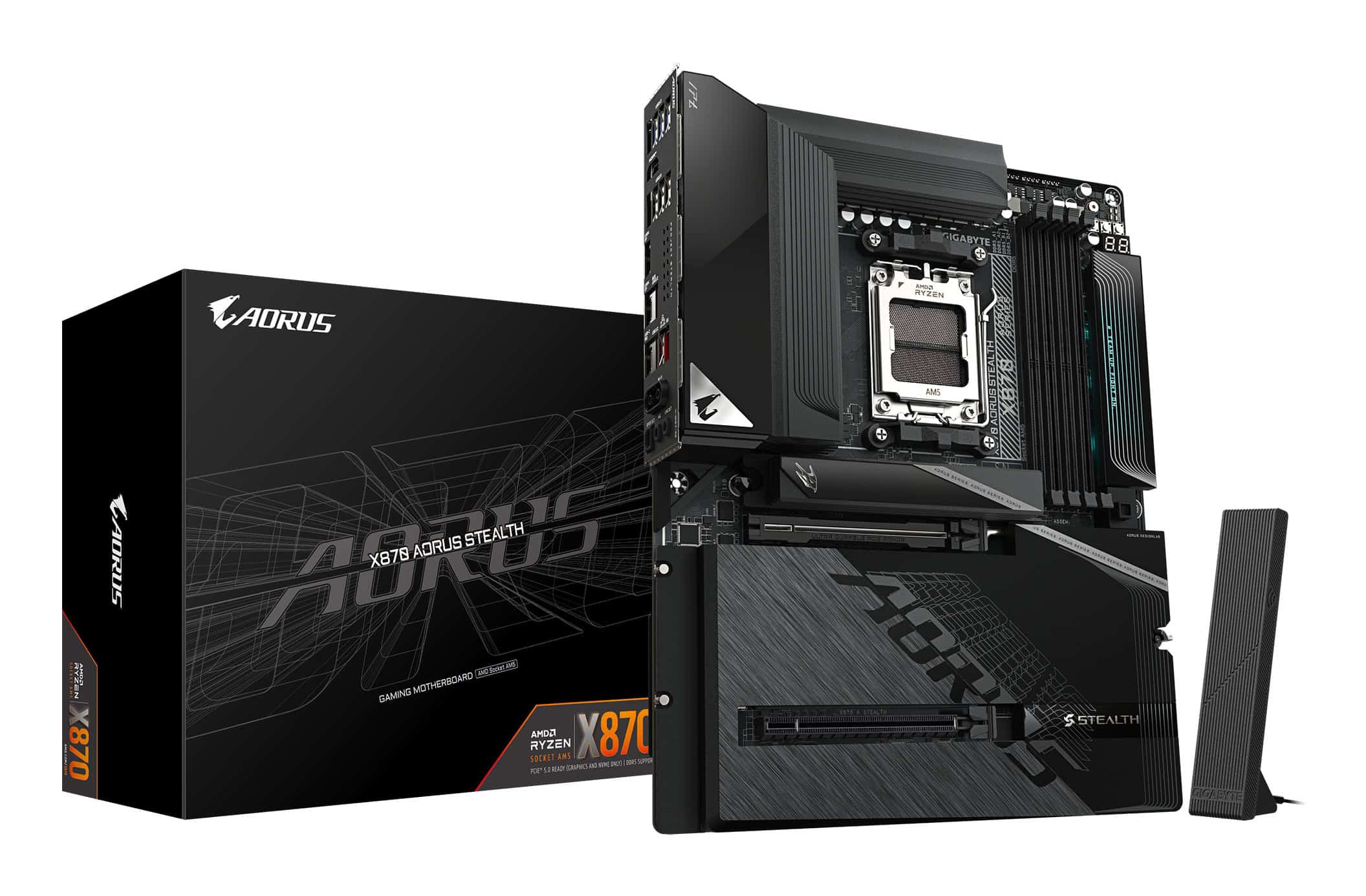 GIGABYTE X870 AORUS STEALTH AMD X870 Socket AM5 ATX (X870 A STEALTH) thumbnail