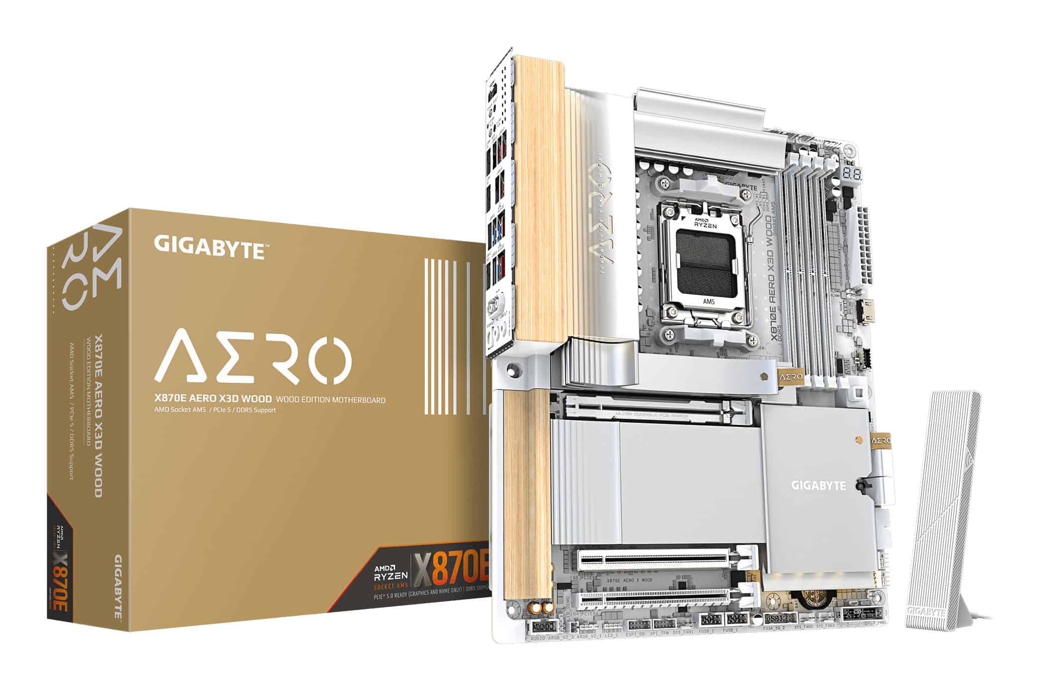 GIGABYTE X870E AERO X3D WOOD AMD X870E Socket AM5 ATX (X870E AERO X WOOD) thumbnail