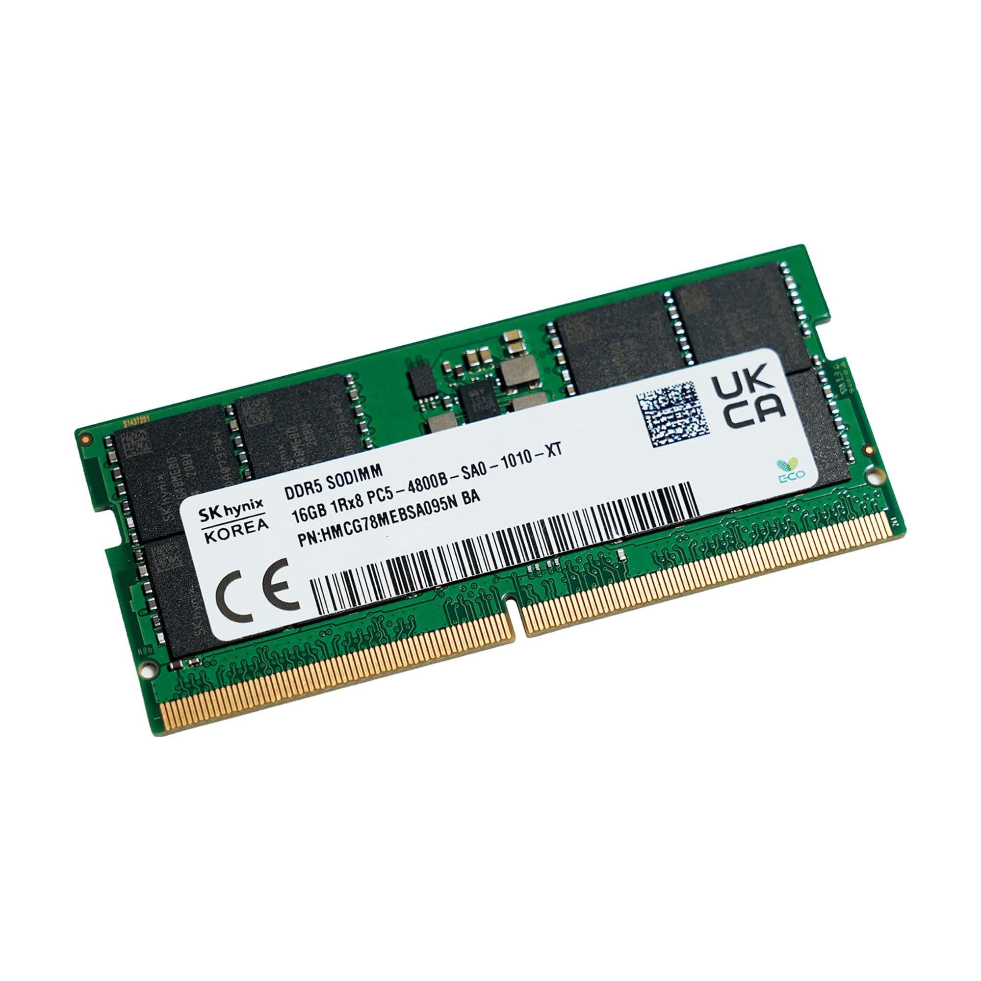 Hynix HMCG78MEBSA095N Memory Module - 16 GB - DDR5 - 4800 MHz - 1.1 Volts - Non-Ecc - 262 Pin - 1Rx8 - CL40 - SODIMM (HMCG78MEBSA095N) thumbnail