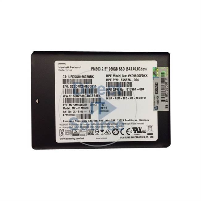 HP HDD 960GB SATA SFF SC SSD (816876-004-RFB) thumbnail