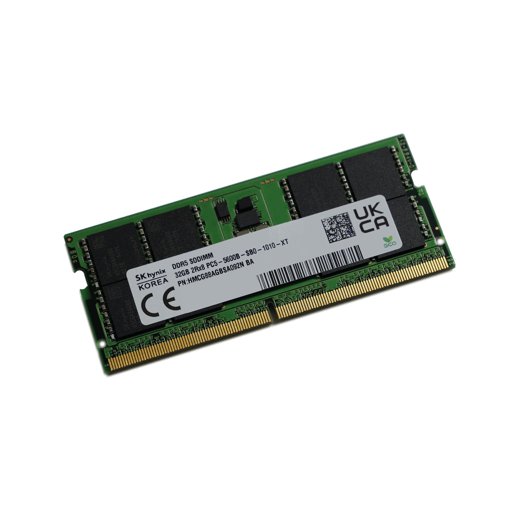 Hynix HMCG88AGBSA092N 32GB Memory Module - DDR5 - 5600 MHz - PC5-44800 - SO-DIMM - 262 Pin - Non-ECC Unbuffered - CL40- 2RX8 - 1 (HMCG88AGBSA092N) thumbnail