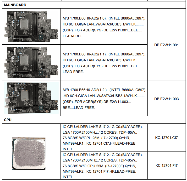 Acer CPU.I7-12700F.LGA.2.1G.25M.3200.1700.65W (KC.12701.FI7) thumbnail