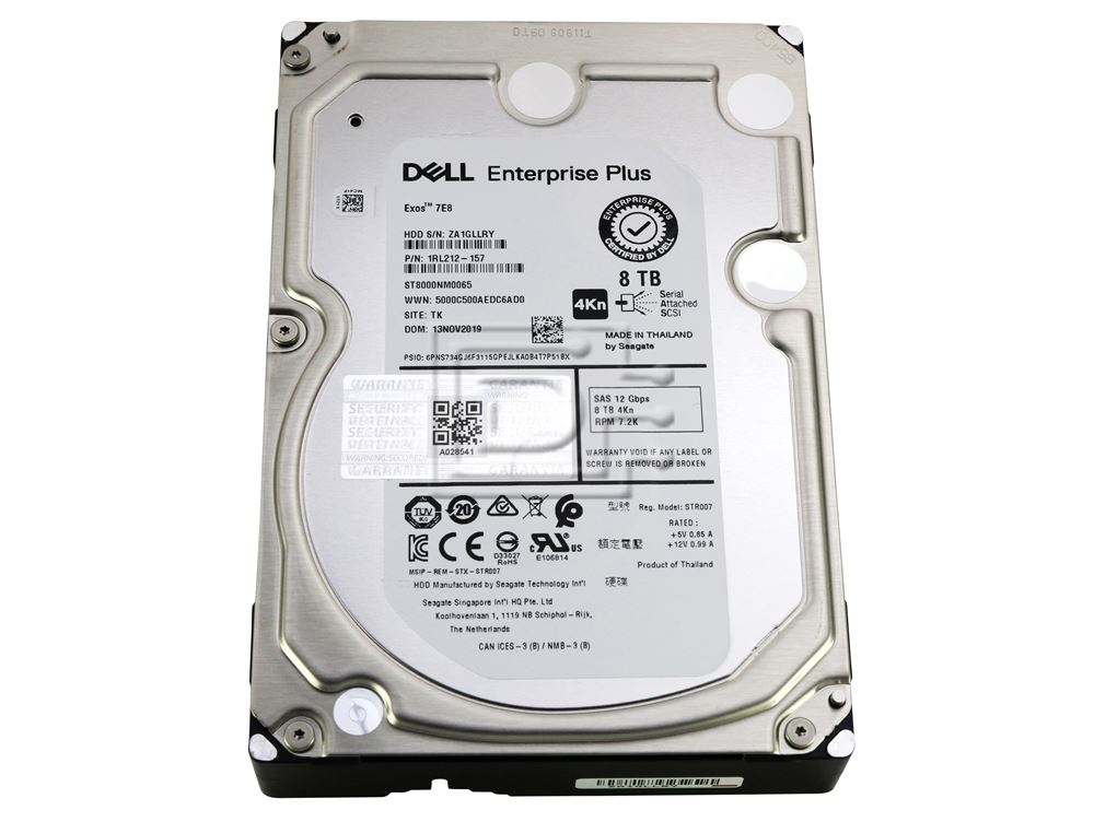 Dell CML 8TB 7.2K 12Gbps 3.5 SAS (W6YC4-CML-RFB) thumbnail