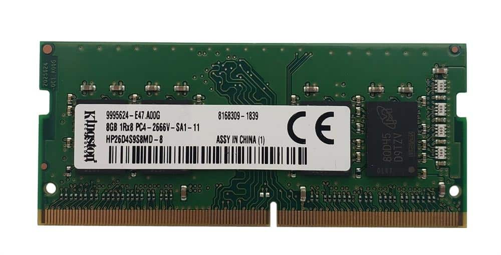 KINGSTON 8GB (1*8GB) 1RX8 PC4-21300V-S DDR4-2666MHZ SODIMM (HP26D4S9S8MD-8) thumbnail