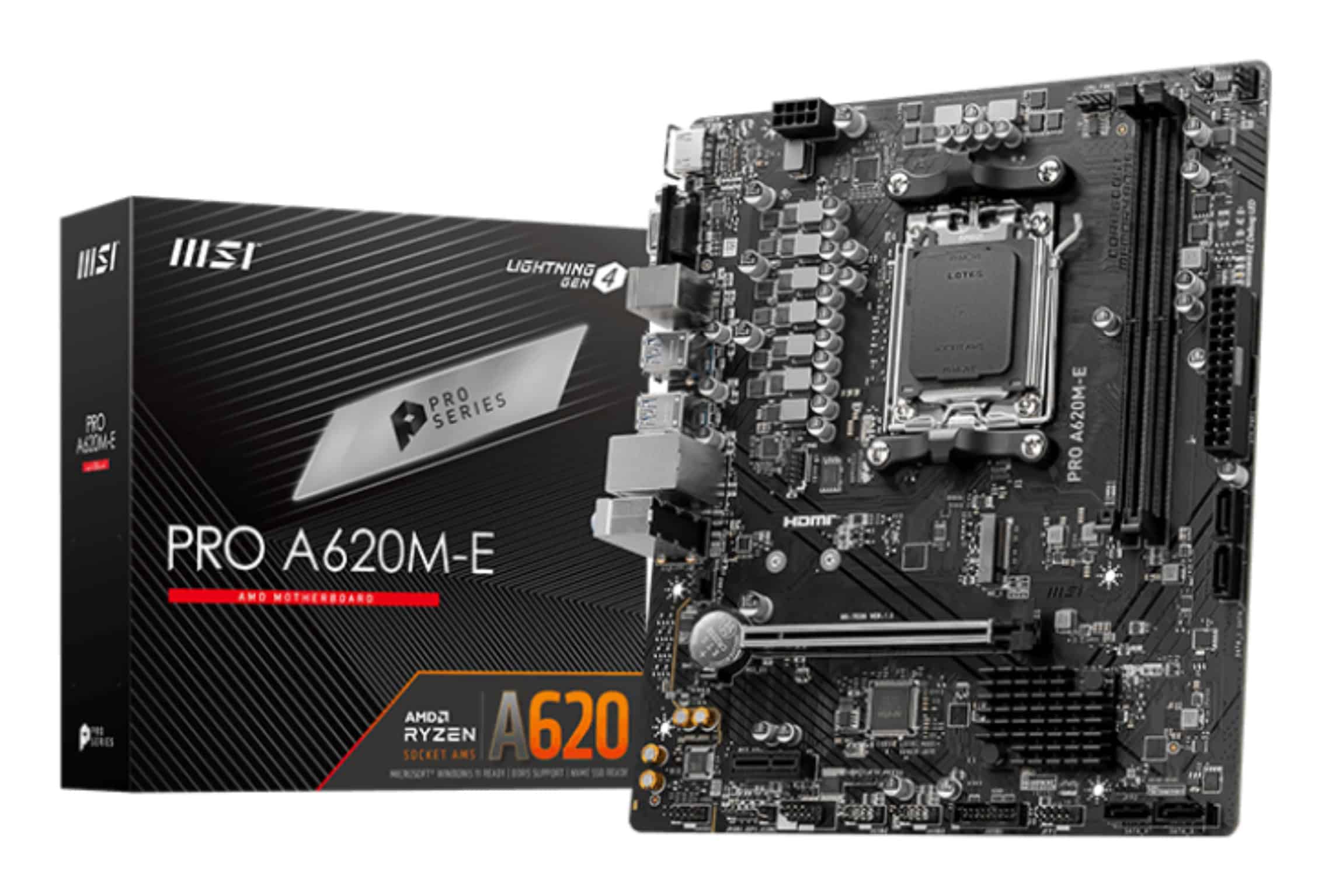 MSI PRO A620M-E moederbord AMD A620 Socket AM5 micro ATX (PRO A620M-E) thumbnail