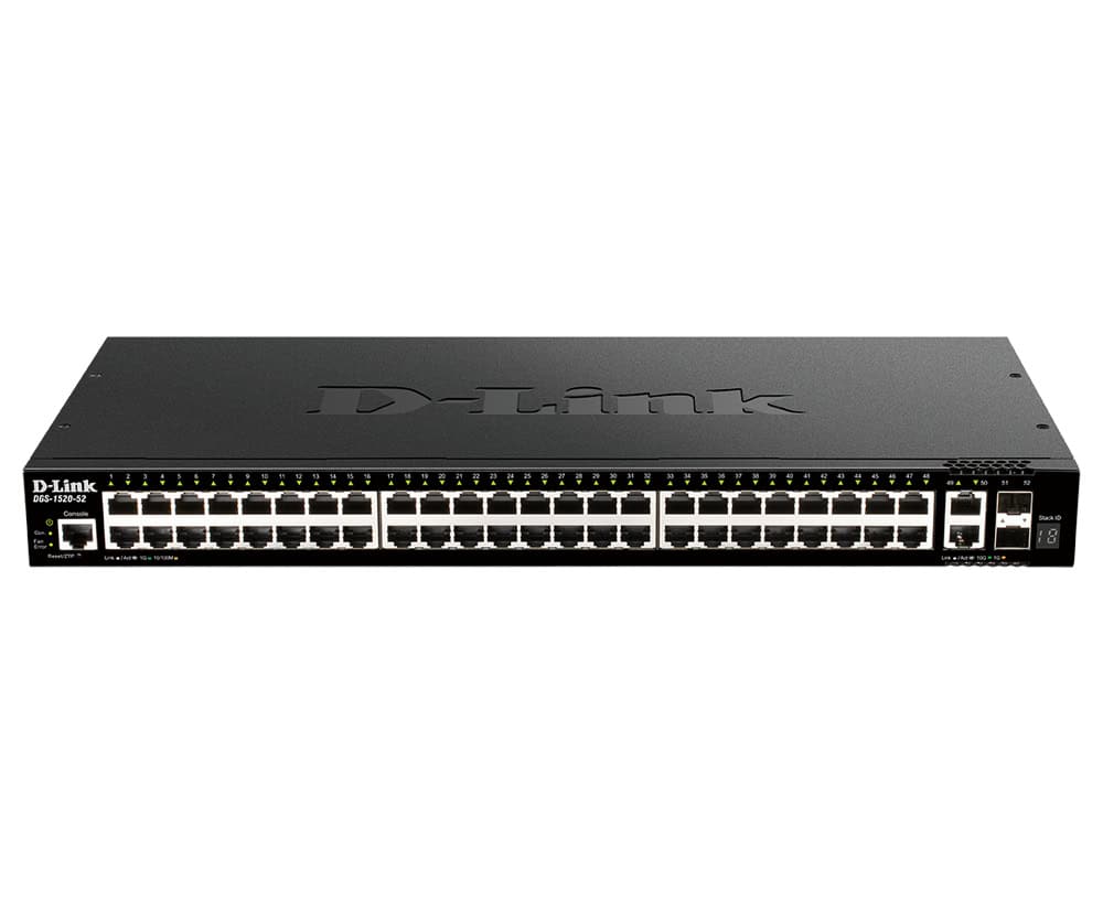 D-Link DGS-1520-52 netwerk-switch Managed L3 10G Ethernet (100/1000/10000) 1U Zwart (DGS-1520-52) thumbnail