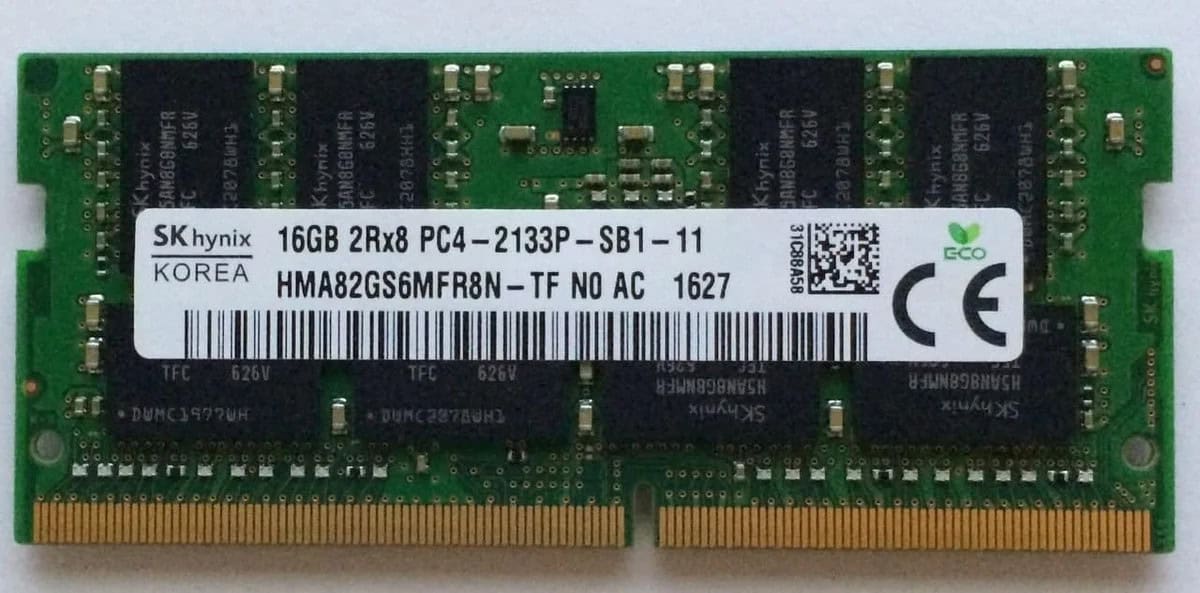 HYNIX 16GB (1*16GB) 2RX8 PC4-17000P-S DDR4-2133MHZ SODIMM (HMA82GS6MFR8N-TF) thumbnail
