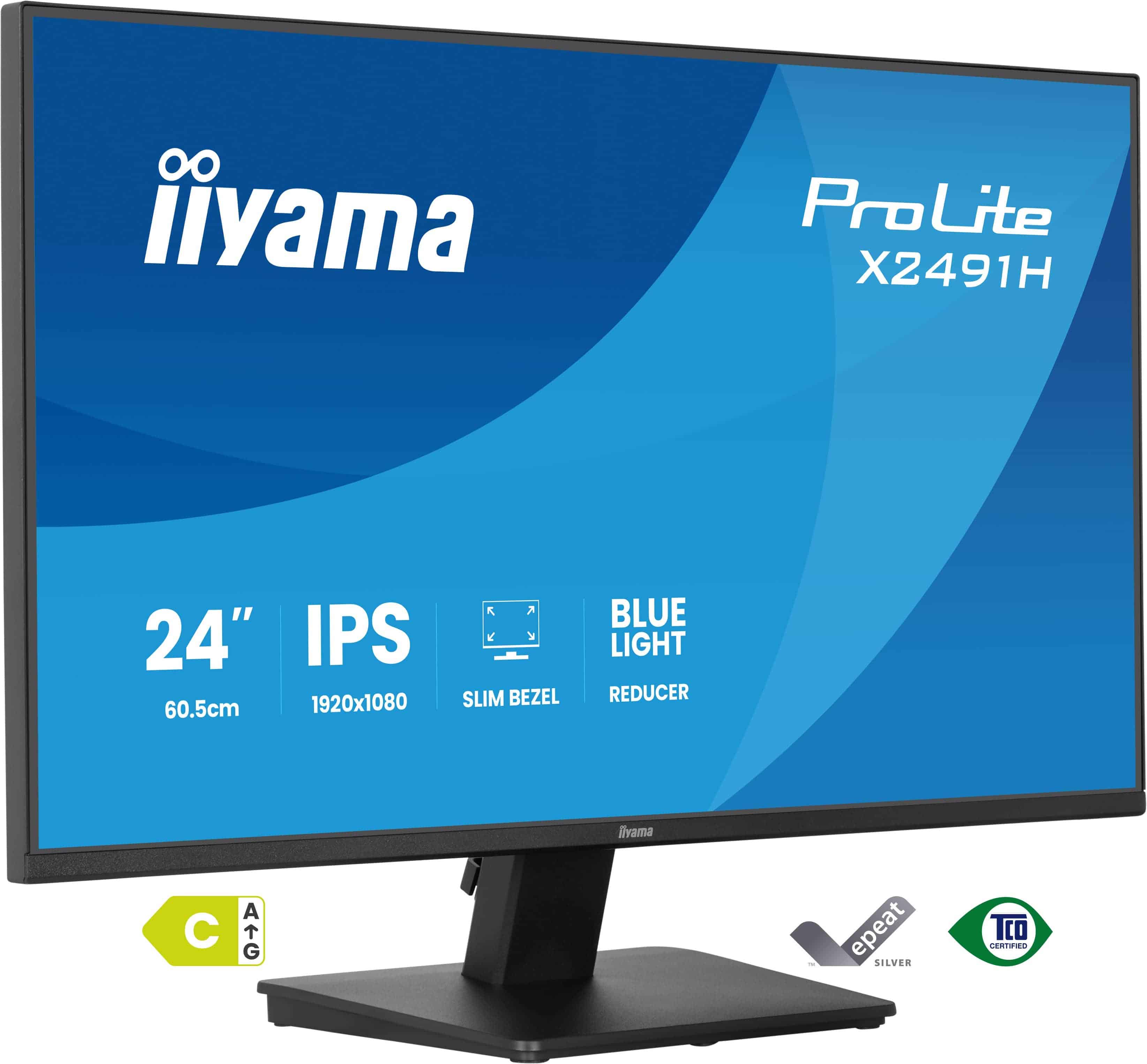 iiyama ProLite X2491H-B1 computer monitor 60,5 cm (23.8") 1920 x 1080 Pixels Full HD LCD Zwart (X2491H-B1) thumbnail